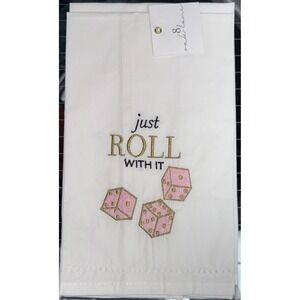 8 Oak Lane Game Night "Just My Luck" &"Just Roll With It" 2 Bar Tea Towels 12510